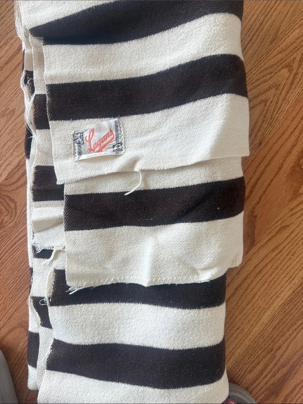 Lagans swedish wool blanket cream and brown striped